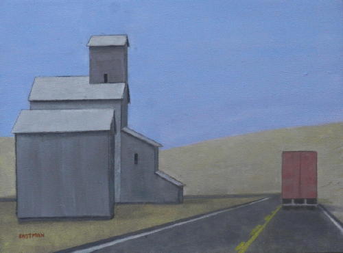 Grain Elevator with Red Truck, Washington.JPG